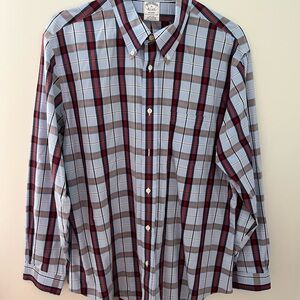 Brooks Brothers Red and Blue Plaid Button-Down Shirt